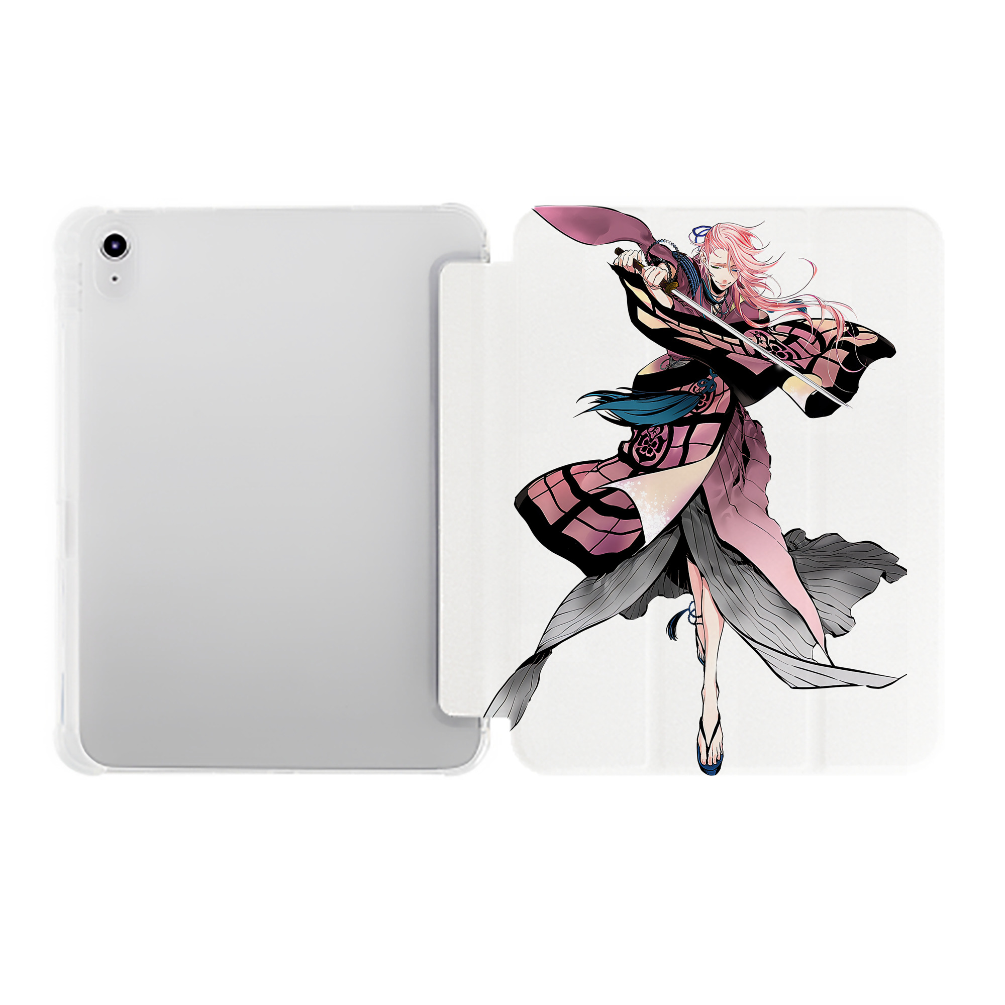 （画像用） 刀剣乱舞 Touken Ranbu IPad ケース ペン収納付き 三つ折りスタンド PUレザー×シリコン 対応機種9.5/10.5/10.9インチ